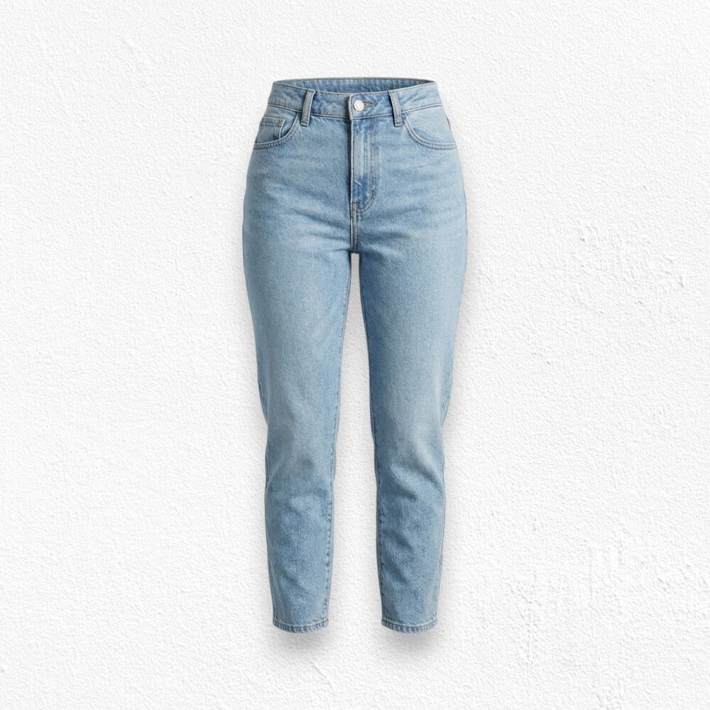 PacSun Light Wash High Rise Straight Leg Cropped Ankle Mom Jeans Size 23